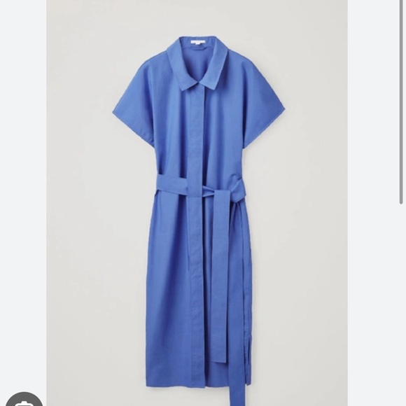 COS Dresses & Skirts - Cos Woven-jersey Belted Shirt Dress In Blue